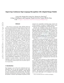 Improving Continuous Sign Language Recognition with Adapted Image Models
