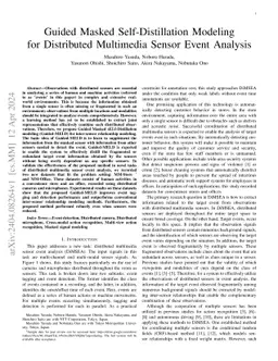 Guided Masked Self-Distillation Modeling for Distributed Multimedia
  Sensor Event Analysis
