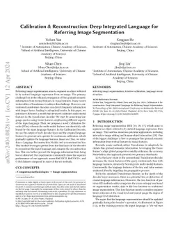 Calibration & Reconstruction: Deep Integrated Language for Referring
  Image Segmentation