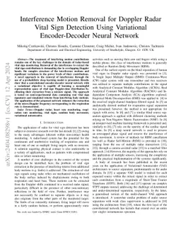 Interference Motion Removal for Doppler Radar Vital Sign Detection Using
  Variational Encoder-Decoder Neural Network