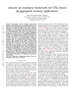 emucxl: an emulation framework for CXL-based disaggregated memory
  applications