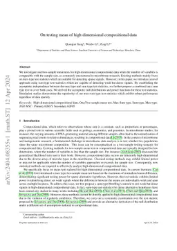 On testing mean of high dimensional compositional data