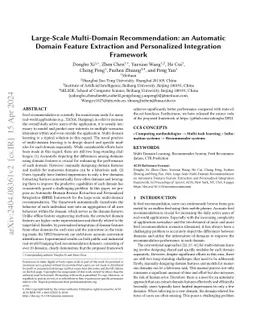 Large-Scale Multi-Domain Recommendation: an Automatic Domain Feature
  Extraction and Personalized Integration Framework
