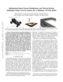 Optimization-Based System Identification and Moving Horizon Estimation
  Using Low-Cost Sensors for a Miniature Car-Like Robot