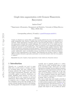 Graph data augmentation with Gromow-Wasserstein Barycenters