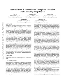 MambaDFuse: A Mamba-based Dual-phase Model for Multi-modality Image
  Fusion