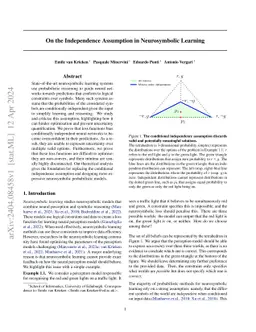 On the Independence Assumption in Neurosymbolic Learning