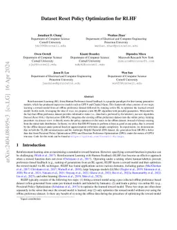 Dataset Reset Policy Optimization for RLHF