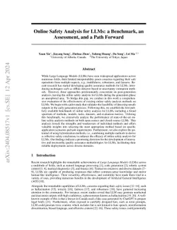 Online Safety Analysis for LLMs: a Benchmark, an Assessment, and a Path
  Forward