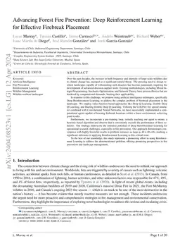 Advancing Forest Fire Prevention: Deep Reinforcement Learning for
  Effective Firebreak Placement