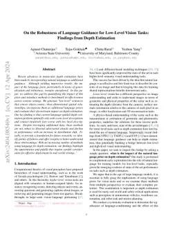 On the Robustness of Language Guidance for Low-Level Vision Tasks:
  Findings from Depth Estimation
