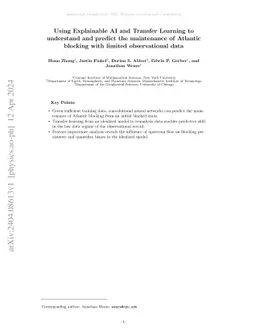 Using Explainable AI and Transfer Learning to understand and predict the
  maintenance of Atlantic blocking with limited observational data