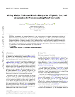 Mixing Modes: Active and Passive Integration of Speech, Text, and
  Visualization for Communicating Data Uncertainty