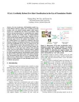 FCert: Certifiably Robust Few-Shot Classification in the Era of
  Foundation Models