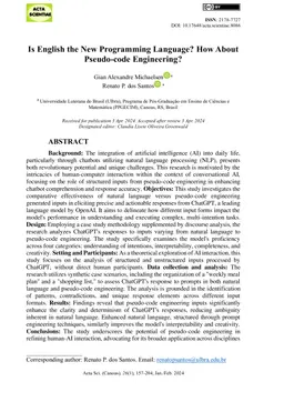 Is English the New Programming Language? How About Pseudo-code
  Engineering?