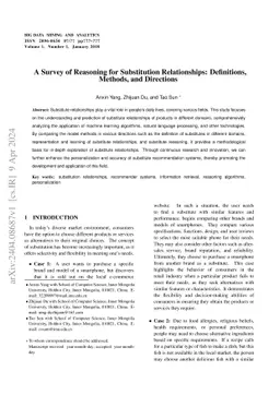 A Survey of Reasoning for Substitution Relationships: Definitions,
  Methods, and Directions