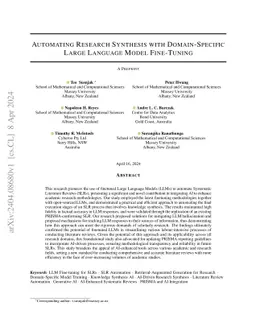 Automating Research Synthesis with Domain-Specific Large Language Model
  Fine-Tuning