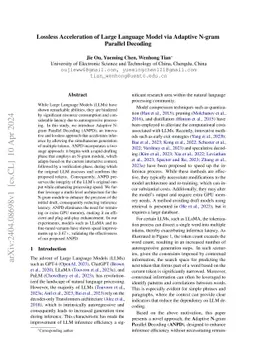 Lossless Acceleration of Large Language Model via Adaptive N-gram
  Parallel Decoding