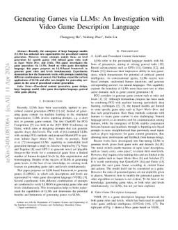 Game Generation via Large Language Models