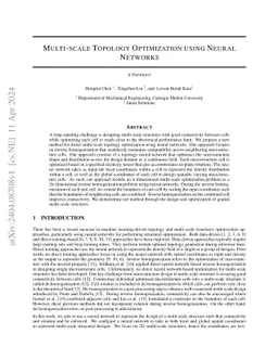 Multi-scale Topology Optimization using Neural Networks