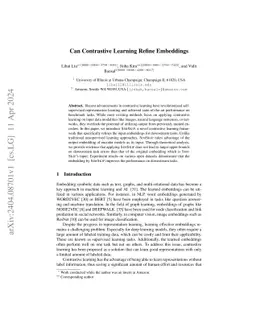 Can Contrastive Learning Refine Embeddings