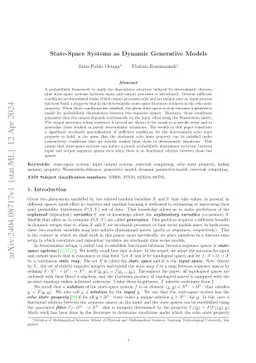 State-space systems as dynamic generative models