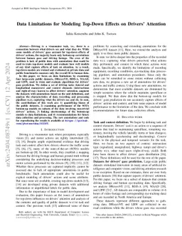 Data Limitations for Modeling Top-Down Effects on Drivers' Attention