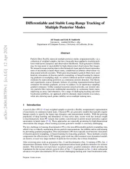 Differentiable and Stable Long-Range Tracking of Multiple Posterior
  Modes