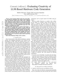 CreativEval: Evaluating Creativity of LLM-Based Hardware Code Generation