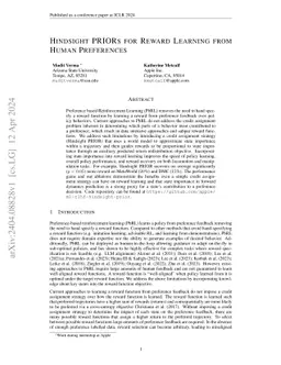 Hindsight PRIORs for Reward Learning from Human Preferences