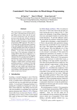 Constrained C-Test Generation via Mixed-Integer Programming