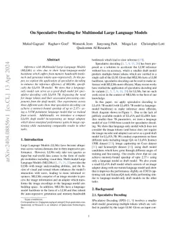 On Speculative Decoding for Multimodal Large Language Models