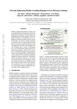 Towards Enhancing Health Coaching Dialogue in Low-Resource Settings