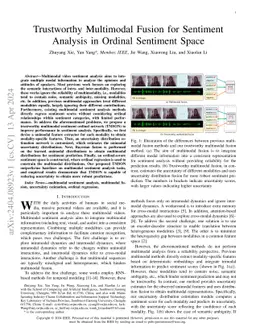 Trustworthy Multimodal Fusion for Sentiment Analysis in Ordinal
  Sentiment Space