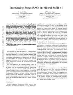 Introducing Super RAGs in Mistral 8x7B-v1