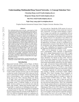 Understanding Multimodal Deep Neural Networks: A Concept Selection View