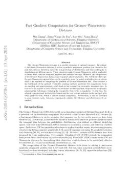 Fast Gradient Computation for Gromov-Wasserstein Distance