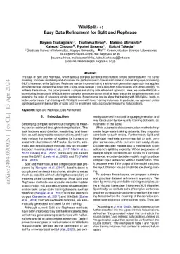 WikiSplit++: Easy Data Refinement for Split and Rephrase