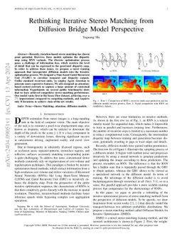 Rethinking Iterative Stereo Matching from Diffusion Bridge Model
  Perspective