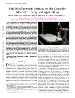 Safe Reinforcement Learning on the Constraint Manifold: Theory and
  Applications
