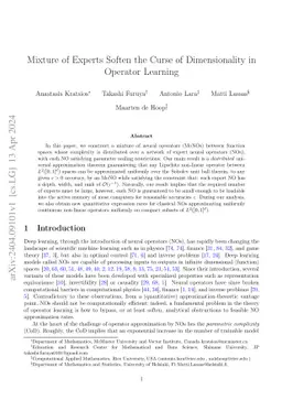 Mixture of Experts Softens the Curse of Dimensionality in Operator Learning