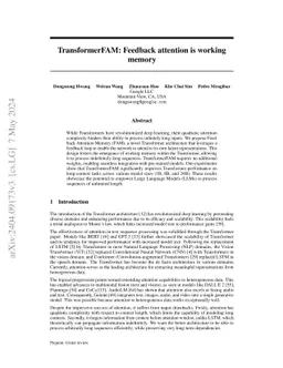 TransformerFAM: Feedback attention is working memory