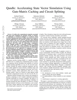 Qandle: Accelerating State Vector Simulation Using Gate-Matrix Caching
  and Circuit Splitting