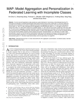 MAP: Model Aggregation and Personalization in Federated Learning with
  Incomplete Classes