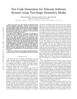 Test Code Generation for Telecom Software Systems using Two-Stage
  Generative Model