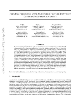 FedCCL: Federated Dual-Clustered Feature Contrast Under Domain
  Heterogeneity