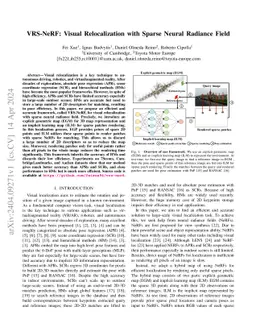 VRS-NeRF: Visual Relocalization with Sparse Neural Radiance Field