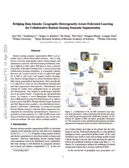 Bridging Data Islands: Geographic Heterogeneity-Aware Federated Learning
  for Collaborative Remote Sensing Semantic Segmentation