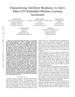 Characterizing Soft-Error Resiliency in Arm's Ethos-U55 Embedded Machine
  Learning Accelerator