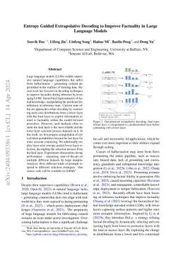 Entropy Guided Extrapolative Decoding to Improve Factuality in Large
  Language Models